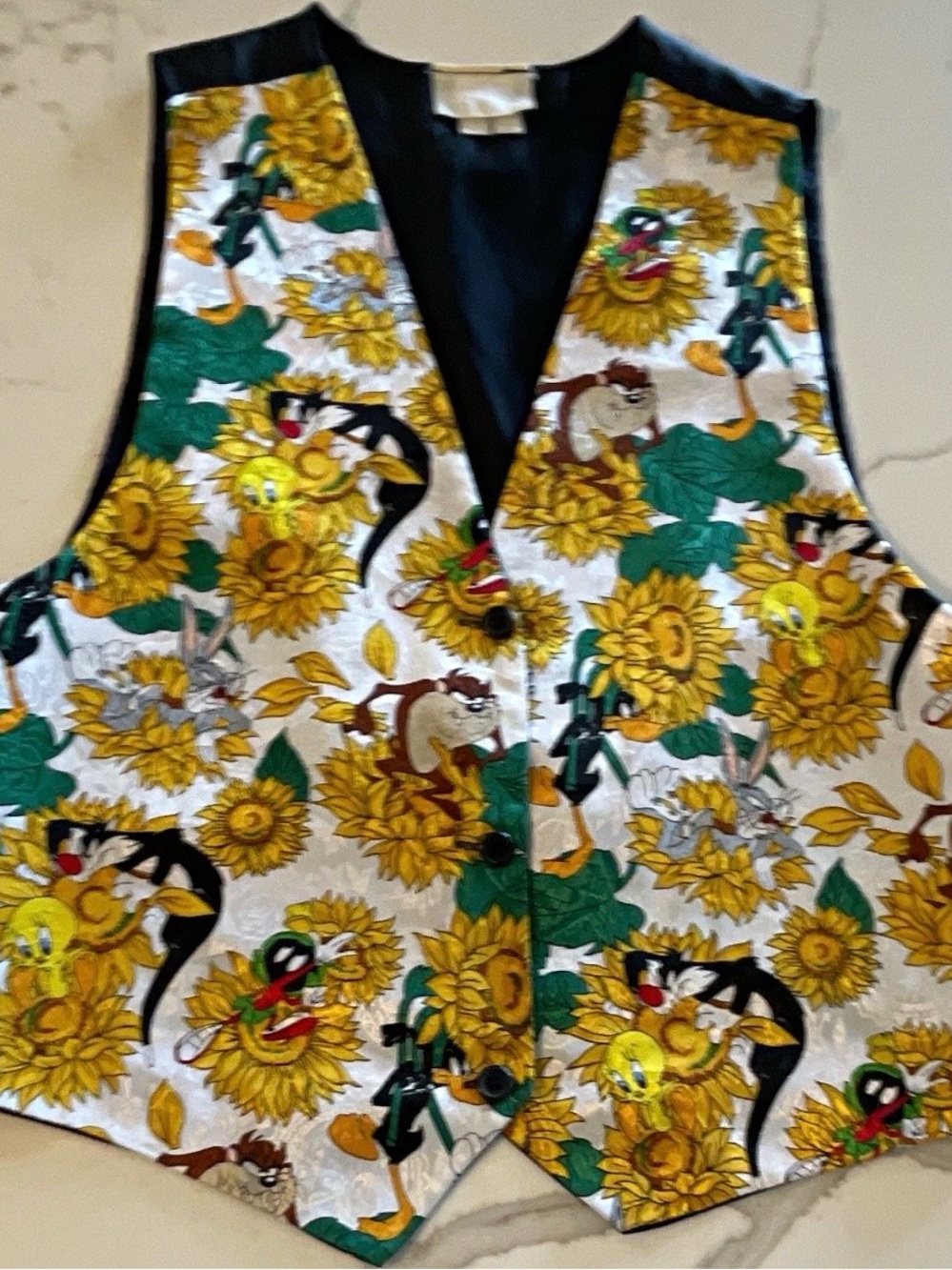 90’s Bros. Sunflower Looney Tunes Vest - Yellow & Green Tweety